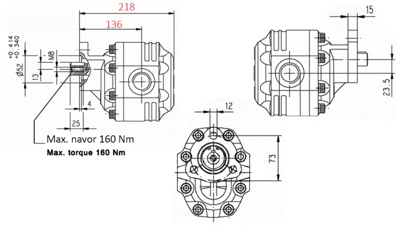 HYDRAULICKÉ LIATINOVÉ ČERPADLO OBOJSMERNÉ 100cc CASAPPA