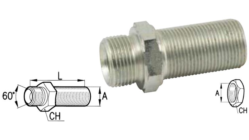 HYDRAULIK DOPPELSCHRAUBE ( BSP ) VERLÄNGERT 1/2