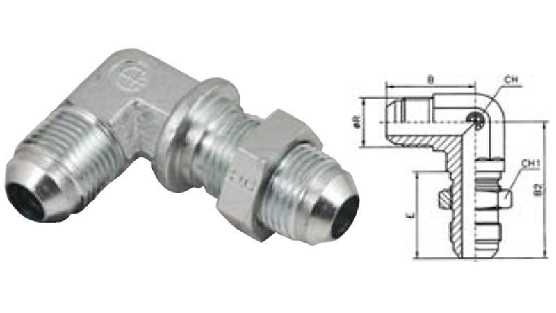 HYDRAULISCHE DOPPELSCHRAUBE AGJ JIC74°- 90°KNIE 9/16