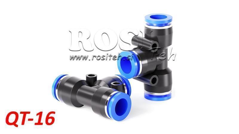 PNEUMATIC PLUG T CONNECTOR TPA WITHOUT THREAD QT-16