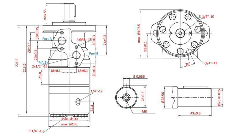 HYDROMOTOR B/MR 125 - MED BREMS
