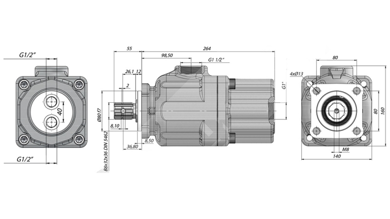 HYDRAULISCHE KOLBENPUMPE -100cc - 300 bar