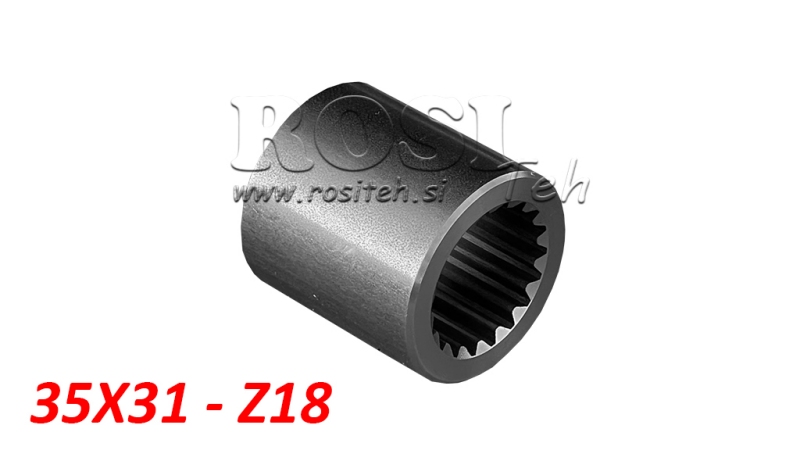 PTO GEAR 35X31 18 TEETH D48 L50