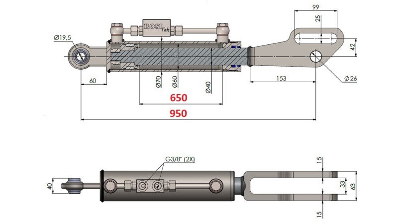 2TON. DVIŽNA POTEZNICA POINT 60/40-300 (650mm-950mm)