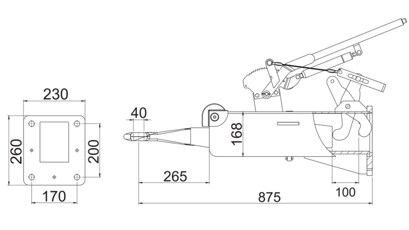 CADRE DE REMORQUAGE - ATTACHEMENT POUR REMORQUE DE TRACTEUR 1,600/6,000kg