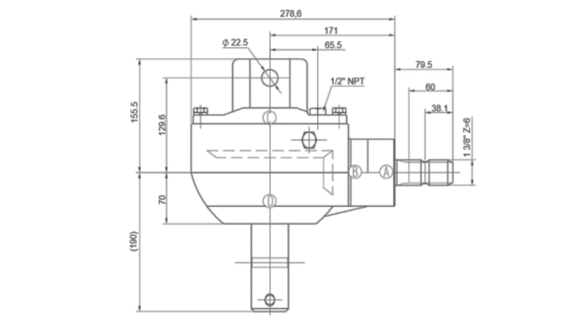 ANGULAR GEARBOX KSR50 3:1 (50HP-36.7kW)