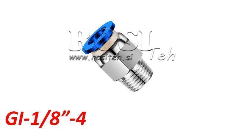 PNEUMATIC PLUG STRAIGHT CONNECTOR TPA WITH THREAD GI-018-4