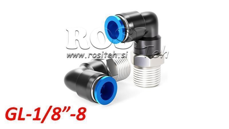 PNEUMATIC PLUG ANGLE CONNECTION TPA WITH THREAD GL-018-8