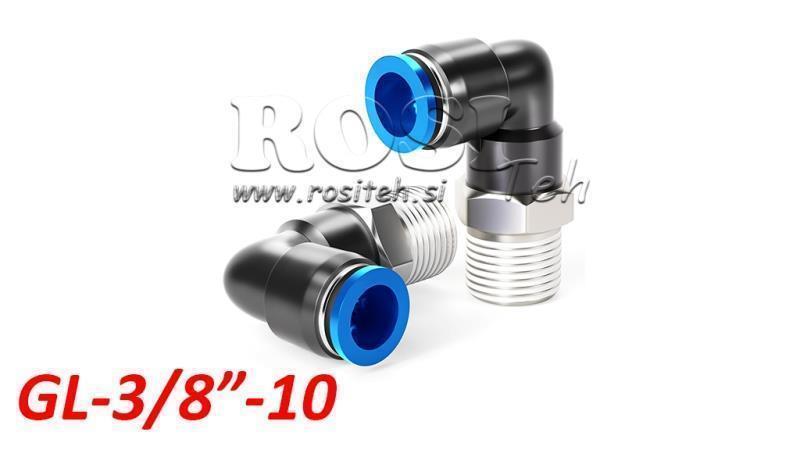 PNEUMATIC PLUG ANGLE CONNECTOR TPA WITH THREAD GL-038-10