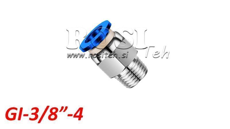 PNEUMATIC PLUG STRAIGHT CONNECTOR TPA WITH THREAD GI-038-4