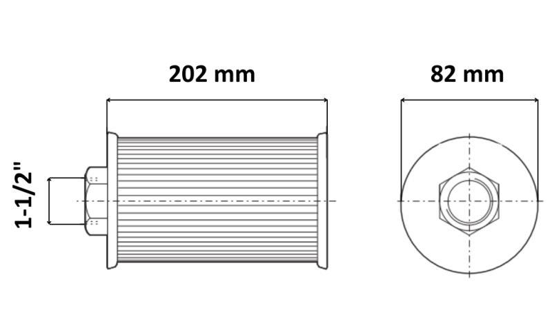 HIDRAULIKUS SZÍVÓ SZŰRŐ FÉMES 1 1/2'' - 125 LIT