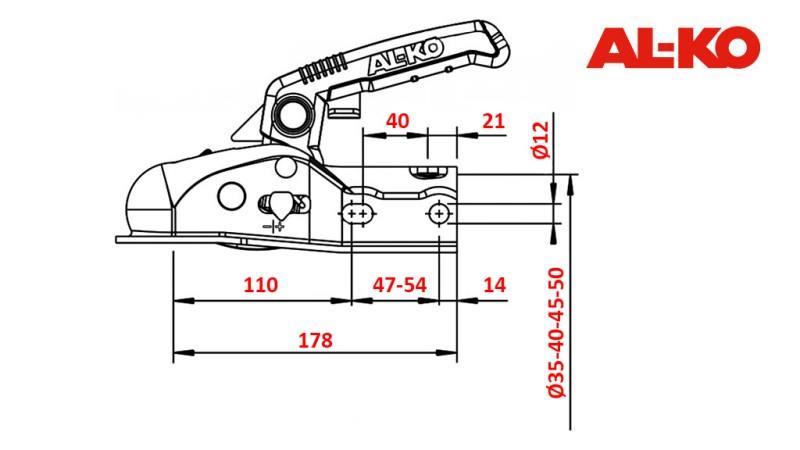 GUĽOVÝ ZÁVES AL-KO AK-270 PRE AUTO PRÍVES OKRÚHLY 2.700 kg FI50