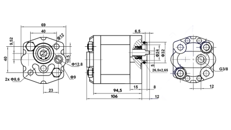 HIDRAVLIČNA ČRPALKA 10C8,0x302 8,0 CC DESNA