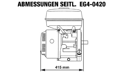 benzínový motor EG4-420cc-9,6kW-13,1HP-3.600 U/min-E-KW25x63-elektrický štart