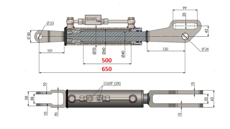 2TON. DIZAJUČA POTEZNICA FORK 60/40-150 (500mm-650mm)