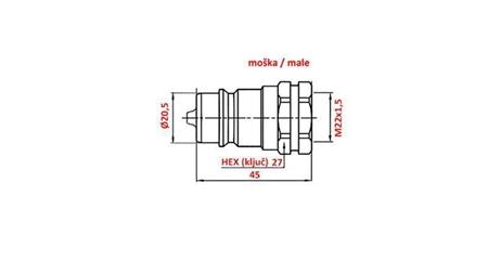 QUICK CONNECTOR TRACTOR MALE M22x1.5