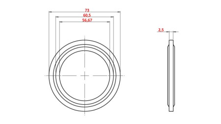 PODLOŽKA Z GUMI TESNILOM 2 - 56,67x73 mm
