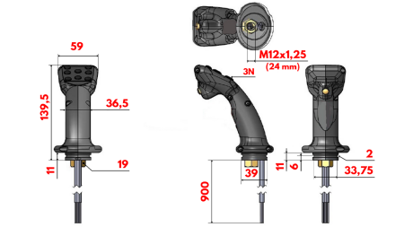 REMOTE LEVER JOYSTICK - 6 BUTTONS