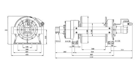 HYDRAULISCHE SEILWINDE DWHI 300 HD - 13605 kg