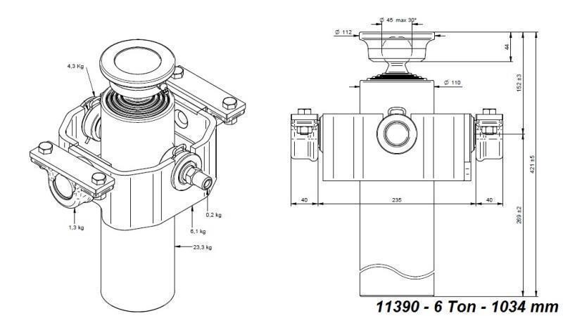 TELESKOPSKI CILINDAR COMPACT 4 STUPNJA 1034mm x110 -KUGLA