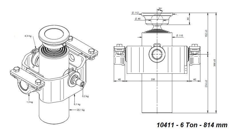 TELESKOPSKI CILINDAR COMPACT 4 STUPNJA 814mm x110 -KUGLA